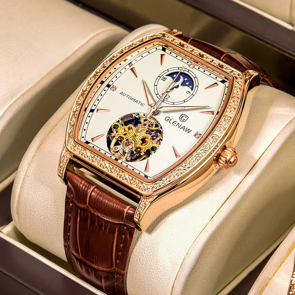 GLENAW Montre mécanique entièrement automatique pour homme