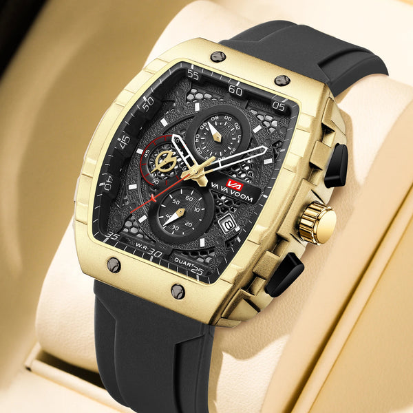 Montre hommes VA VA VOOM de luxe carré sport montre à Quartz