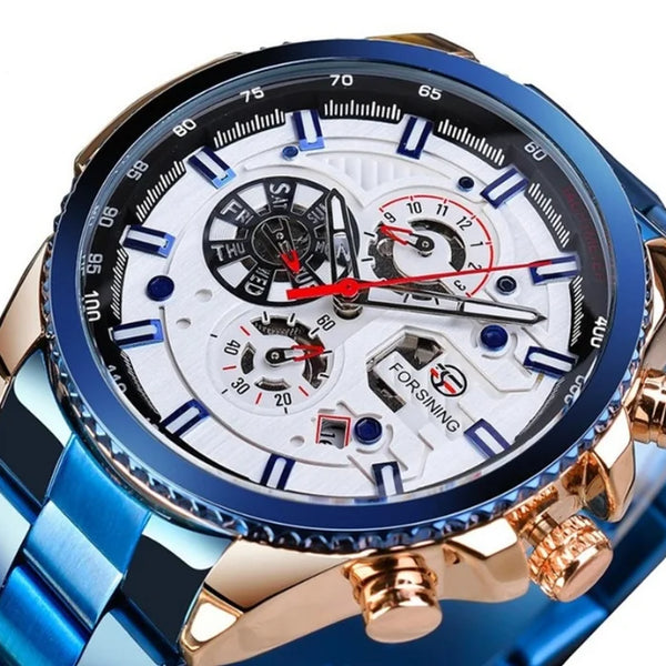 FORSINING Montre mécanique multifonctionnelle étanche pour hommes