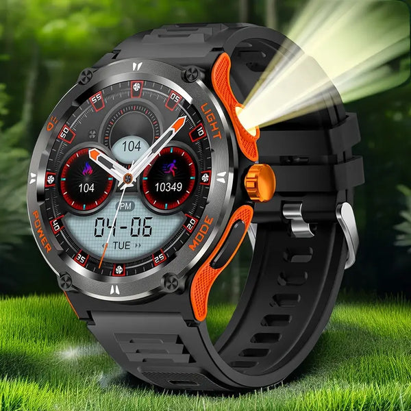 Montre intelligente Orion Flash étanche avec lampe de poche pour homme