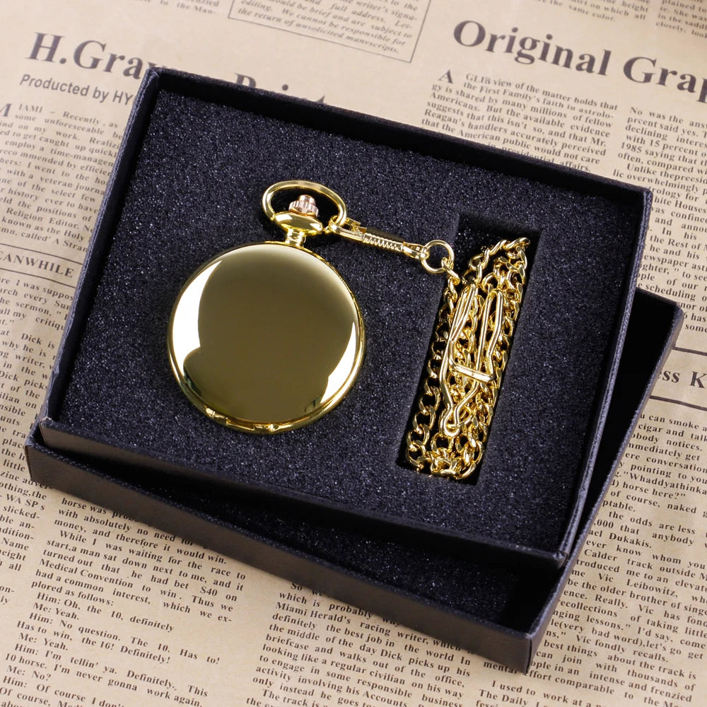 FAMORA Montre de poche à Quartz dorée