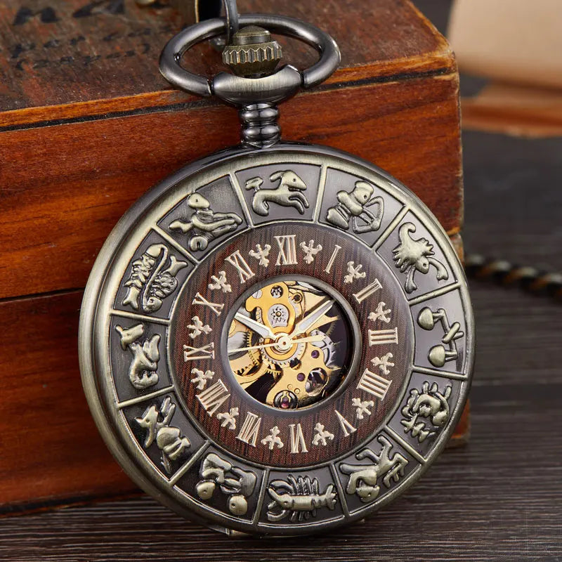 GORBEN Montre de poche mécanique en bois massif