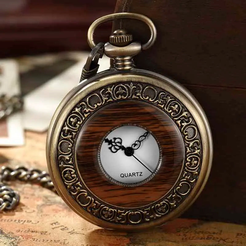 GORBEN Montre de poche mécanique en bois massif
