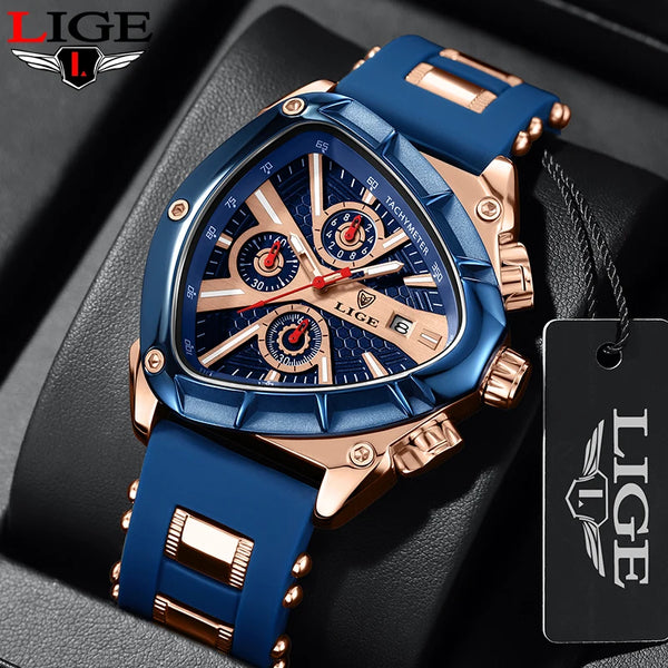 LIGE Montre-bracelet militaire étanche pour homme