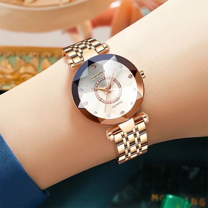 SENO Montre bracelet en cristal pour femmes