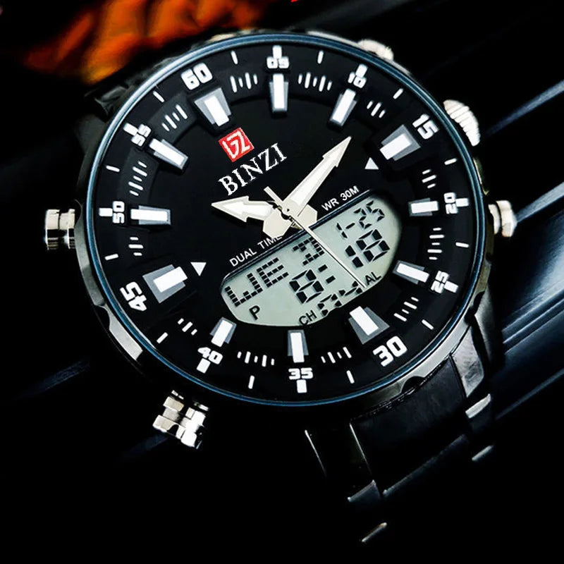 BINZI Montre Chronographe 50M étanche pour hommes