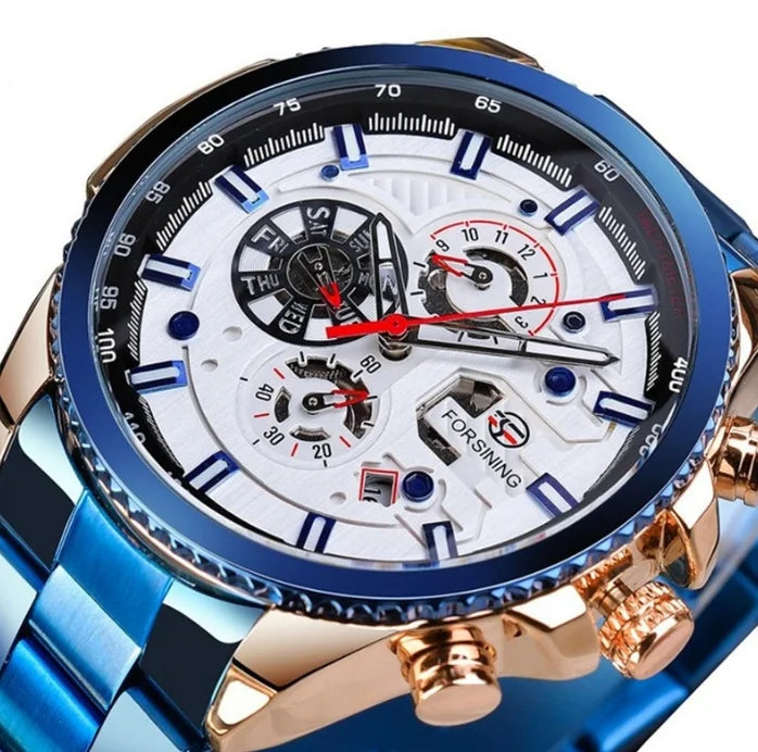 FORSINING Montre mécanique multifonctionnelle étanche pour hommes