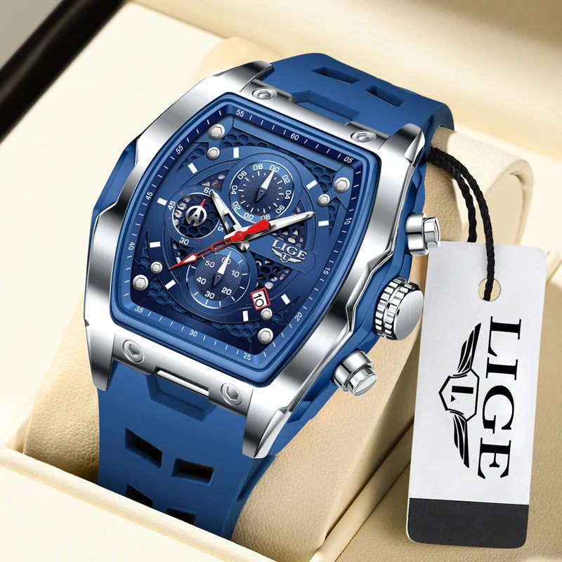 LIGE VELTOR CHRONO montre hommes de luxe étanche Quartz