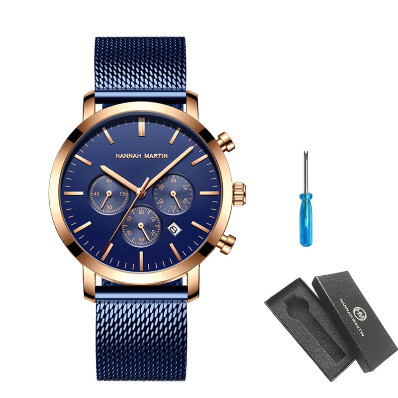 Montre-bracelet HANNAH MARTIN en acier inoxydable pour homme