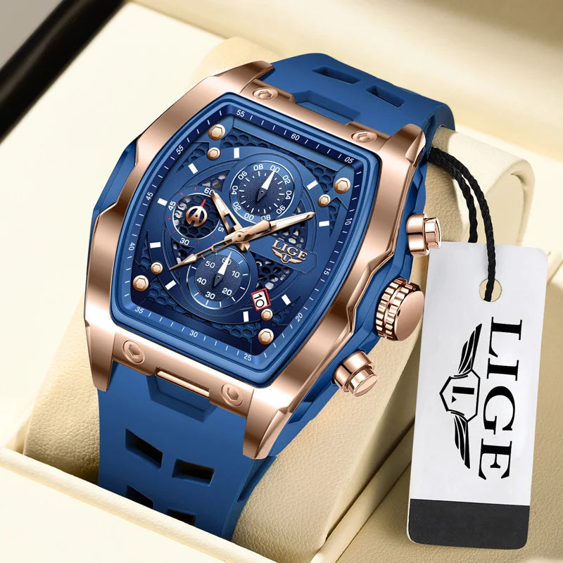 LIGE VELTOR CHRONO montre hommes de luxe étanche Quartz