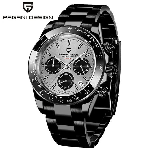 PAGANI DESIGN Montre à Quartz Étanche en Acier Inoxydable pour Homme