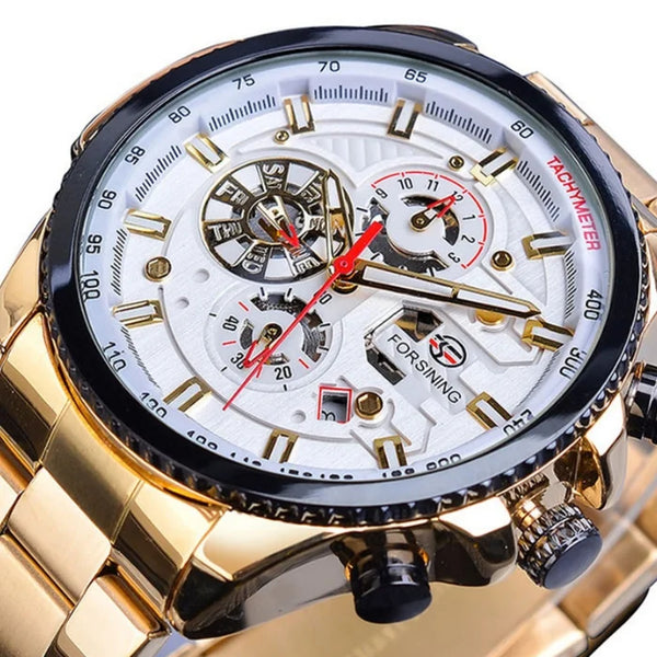 FORSINING Montre mécanique multifonctionnelle étanche pour hommes