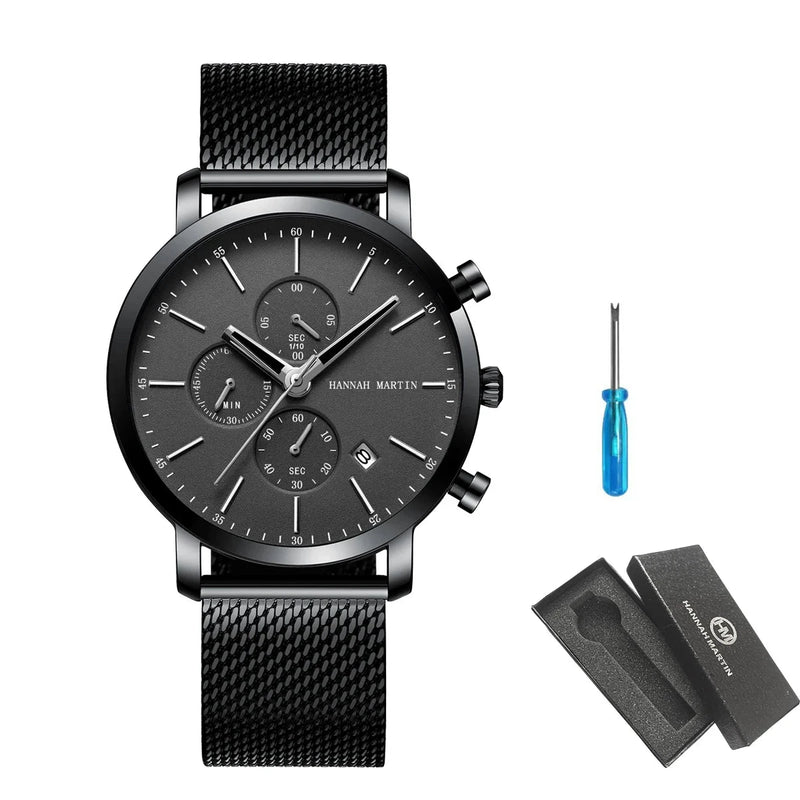 Montre-bracelet HANNAH MARTIN en acier inoxydable pour homme