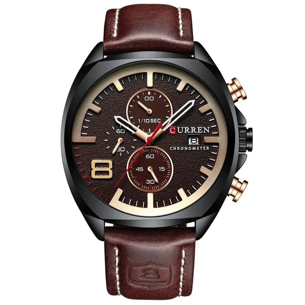 CURREN 8324 montre cuir décontracté hommes