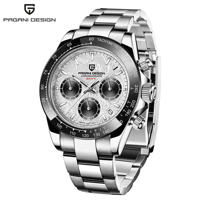 PAGANI DESIGN Montre à Quartz Étanche en Acier Inoxydable pour Homme