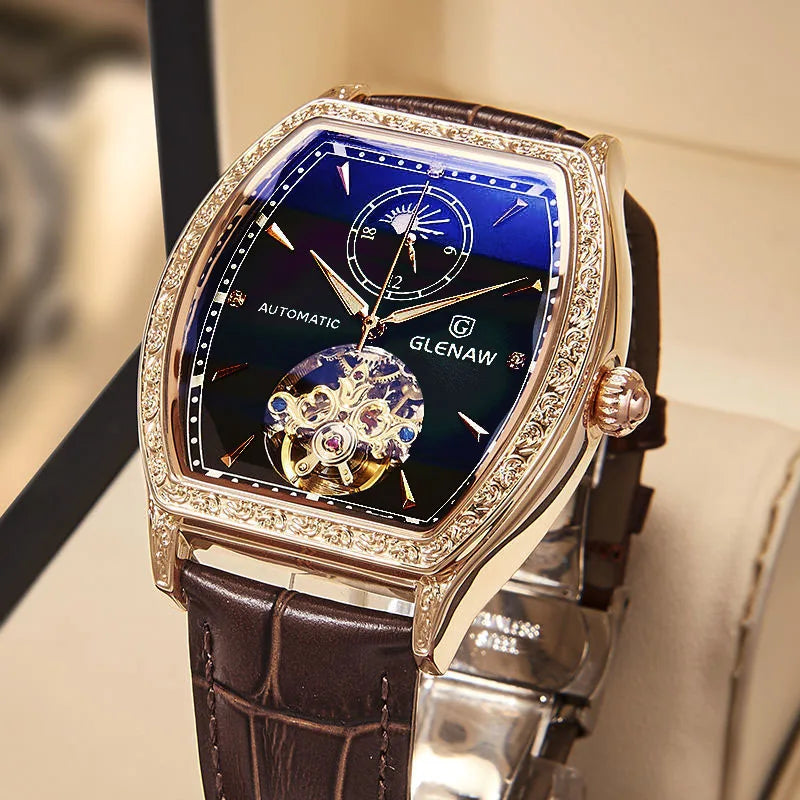 GLENAW Montre mécanique entièrement automatique pour homme