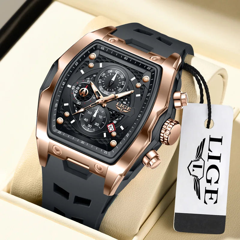 LIGE VELTOR CHRONO montre hommes de luxe étanche Quartz
