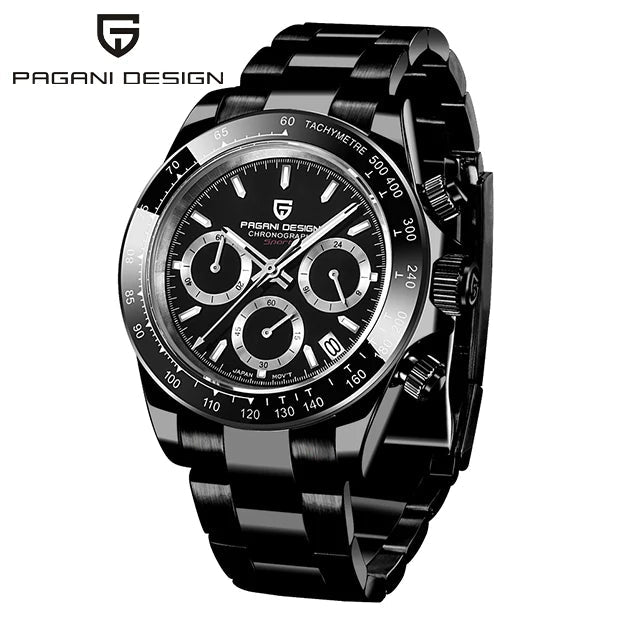 PAGANI DESIGN Montre à Quartz Étanche en Acier Inoxydable pour Homme