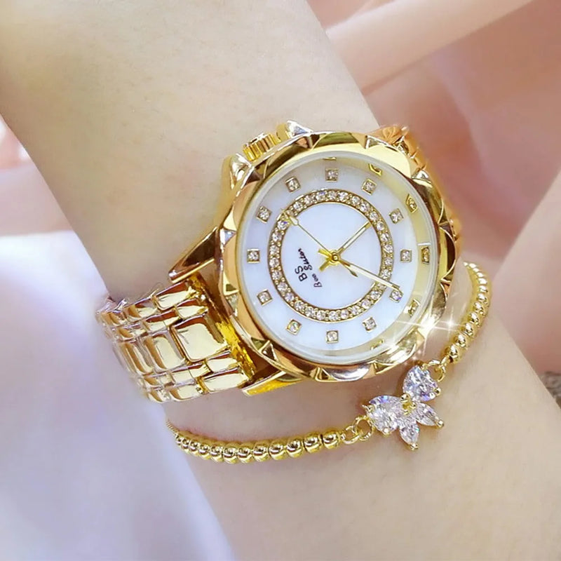 Bee Suter Montre élégante en diamant pour femme